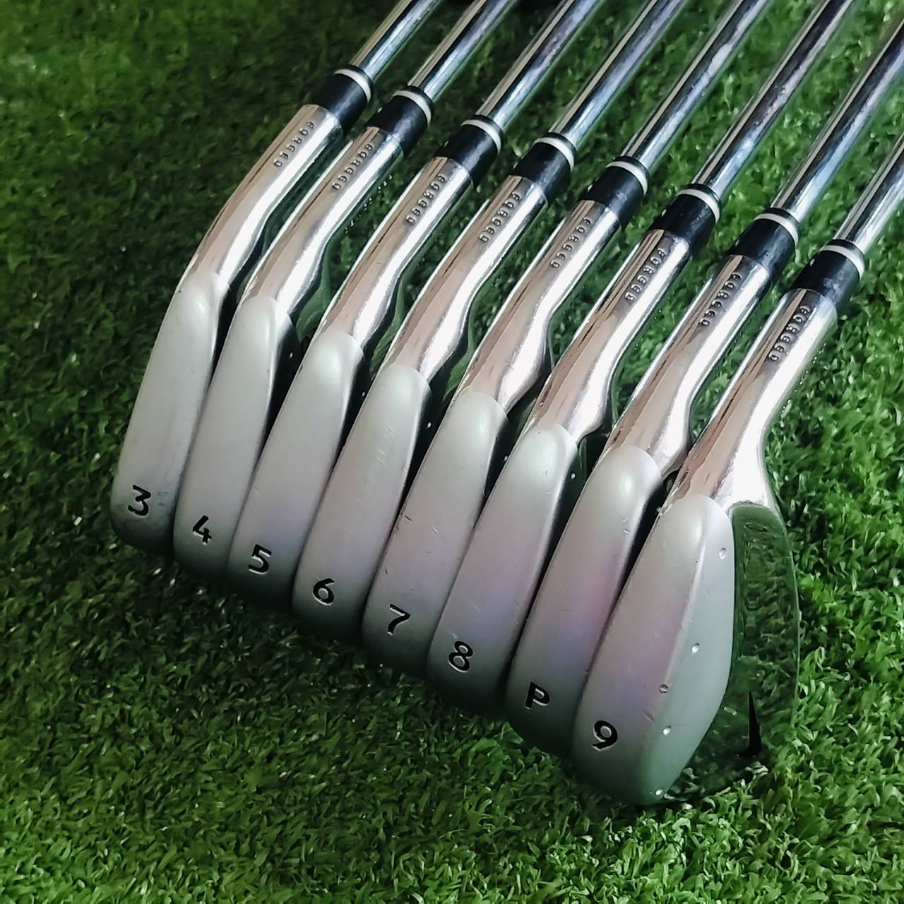 ชุดเหล็ก NIKE PRO COMBO เหล็ก FORGED สวยจัดๆทุกเหล็ก หน้าใยสวยทุกเหล็ก ตีนุ่มมากๆ และเหล็กยาวเป็นแบบ CAVITY ช่วยให้ตีง่าย ตีตรง ชดเชยสูง ไม้กอล์ฟพรีเมี่ยมมือสอง ของแท้ By NakaraLuxurious