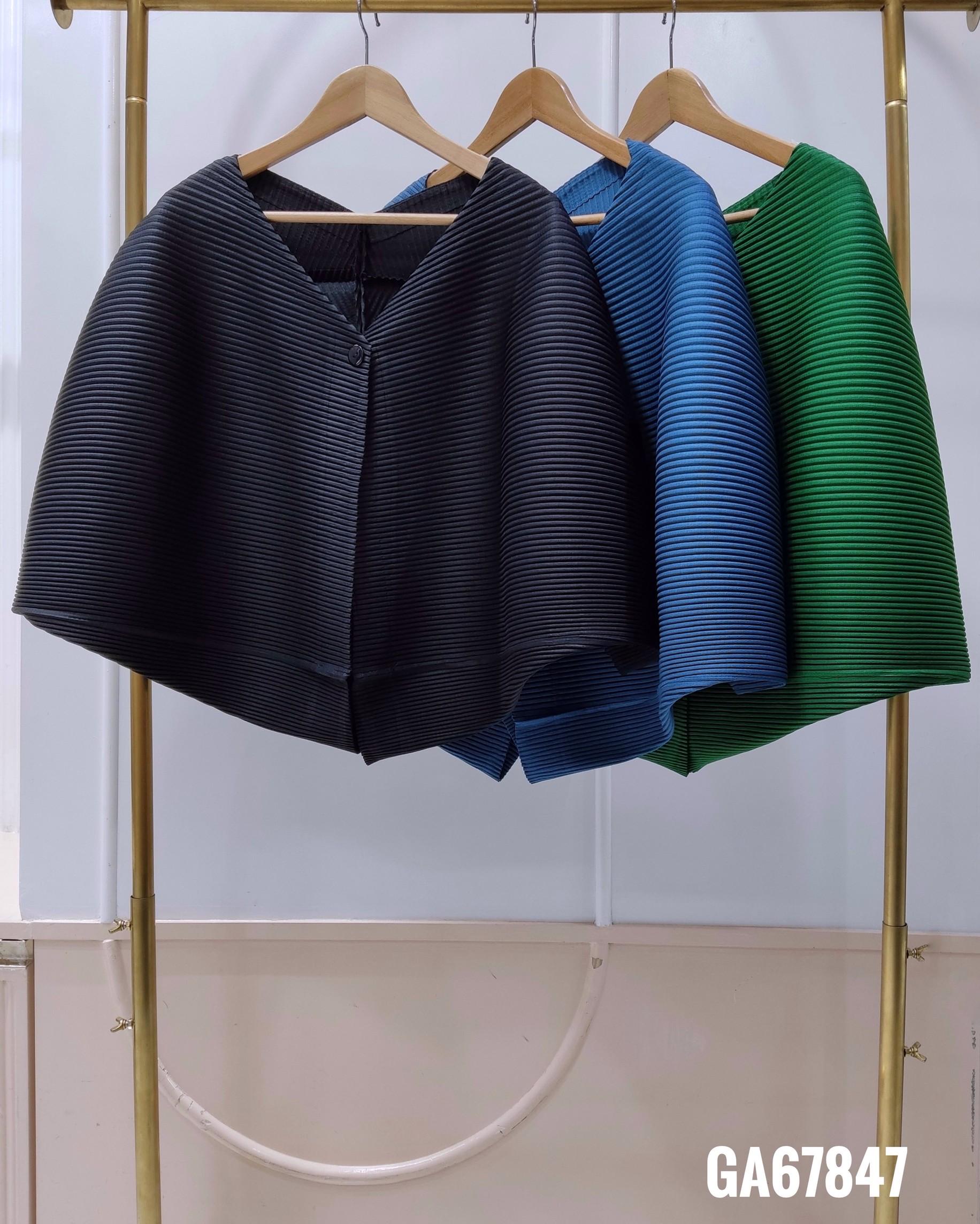 อกถึง 50 นิ้ว 2MUAY รุ่น GA67847 เสื้อคลุมอัดพลีท THICK V NECK PLEATED CARDIGAN 3สี FREE SIZE