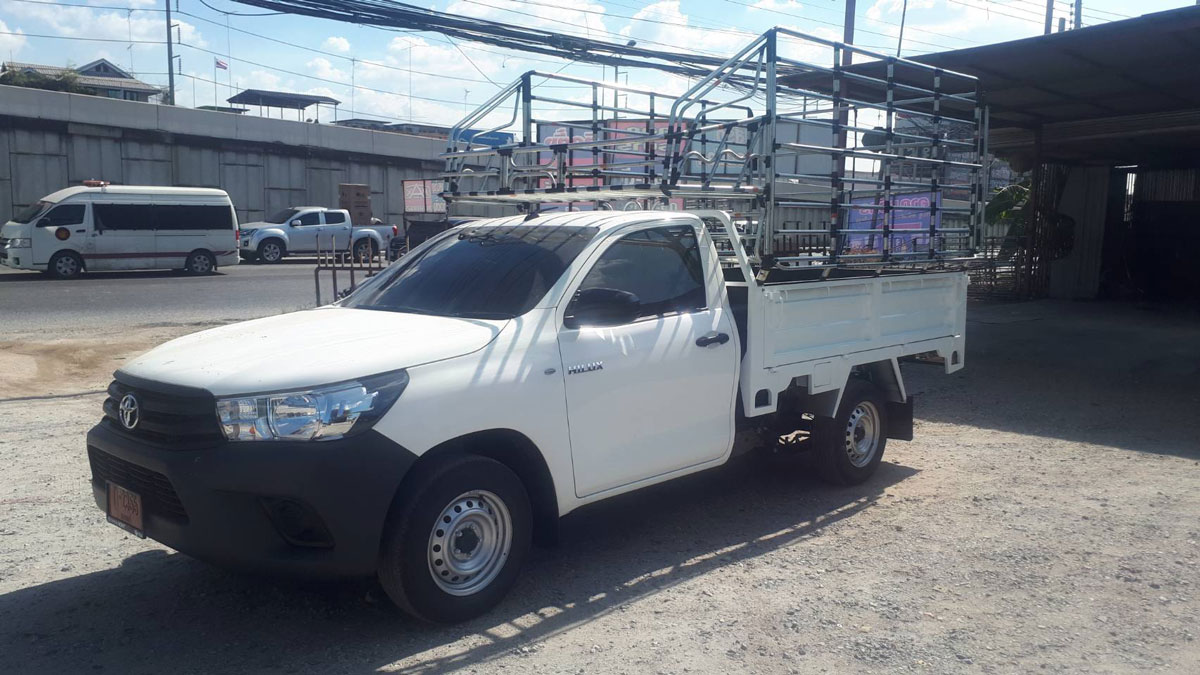 กระบะพื้นเรียบเปิด 3 ด้าน โตโยต้า รีโว่+คอกสูง 130 ซม.