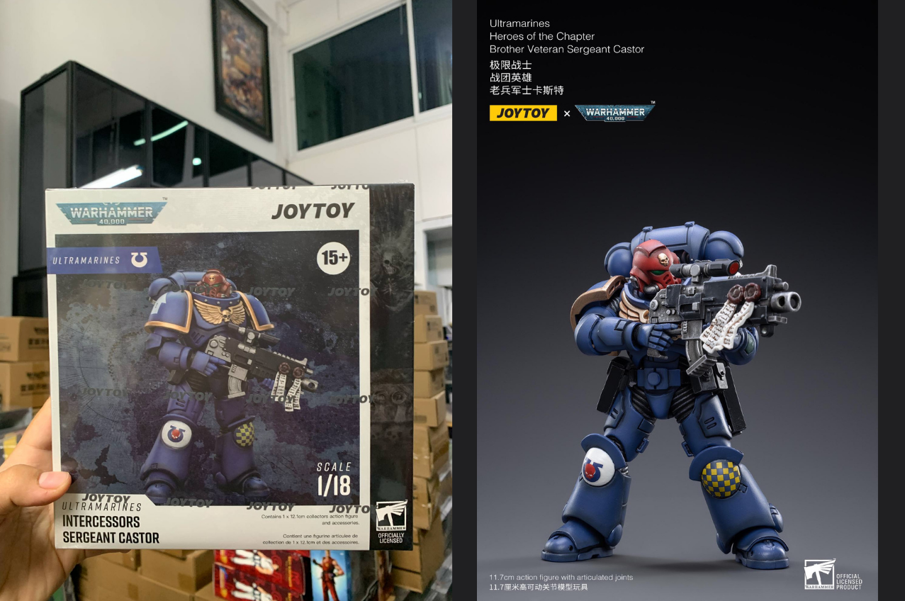 [พร้อมส่ง]Joy Toy 1/18 : Ultramarines - JT2474 : Brother Veteran Sergeant Castor