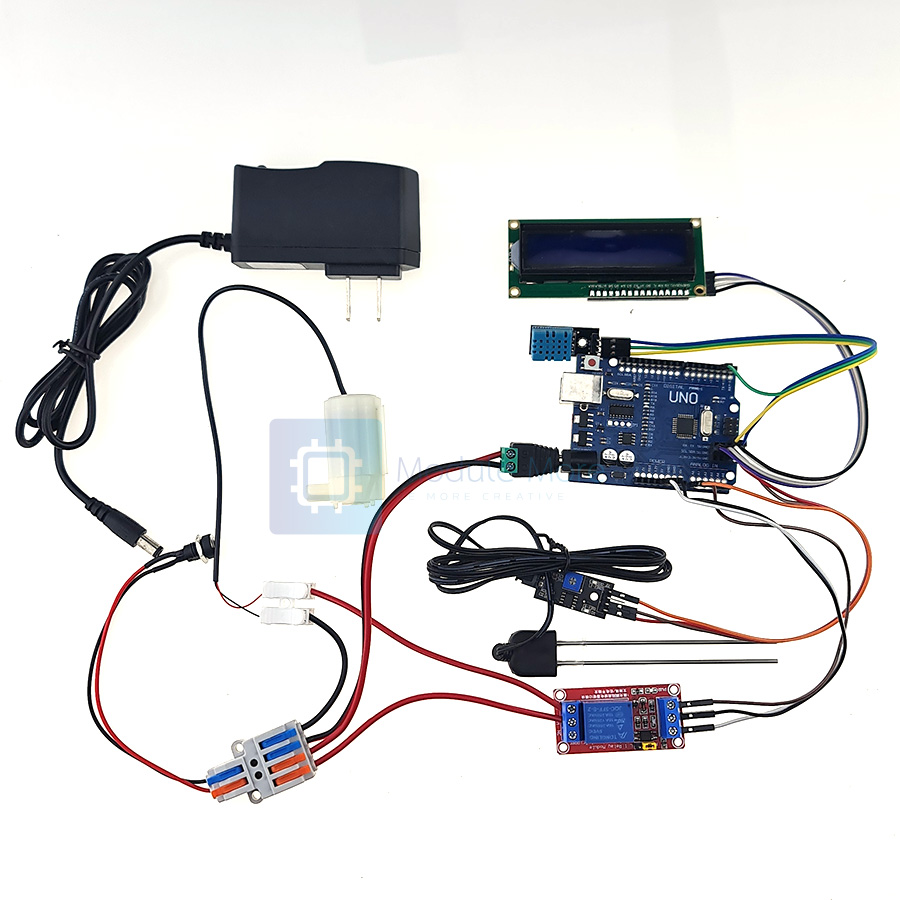 ชุดรดน้ำต้นไม้อันโนมัติ พร้อมโค้ดและคำอธิบายเพื่อการเรียนรู้ UNO R3 Automatic Plant watering