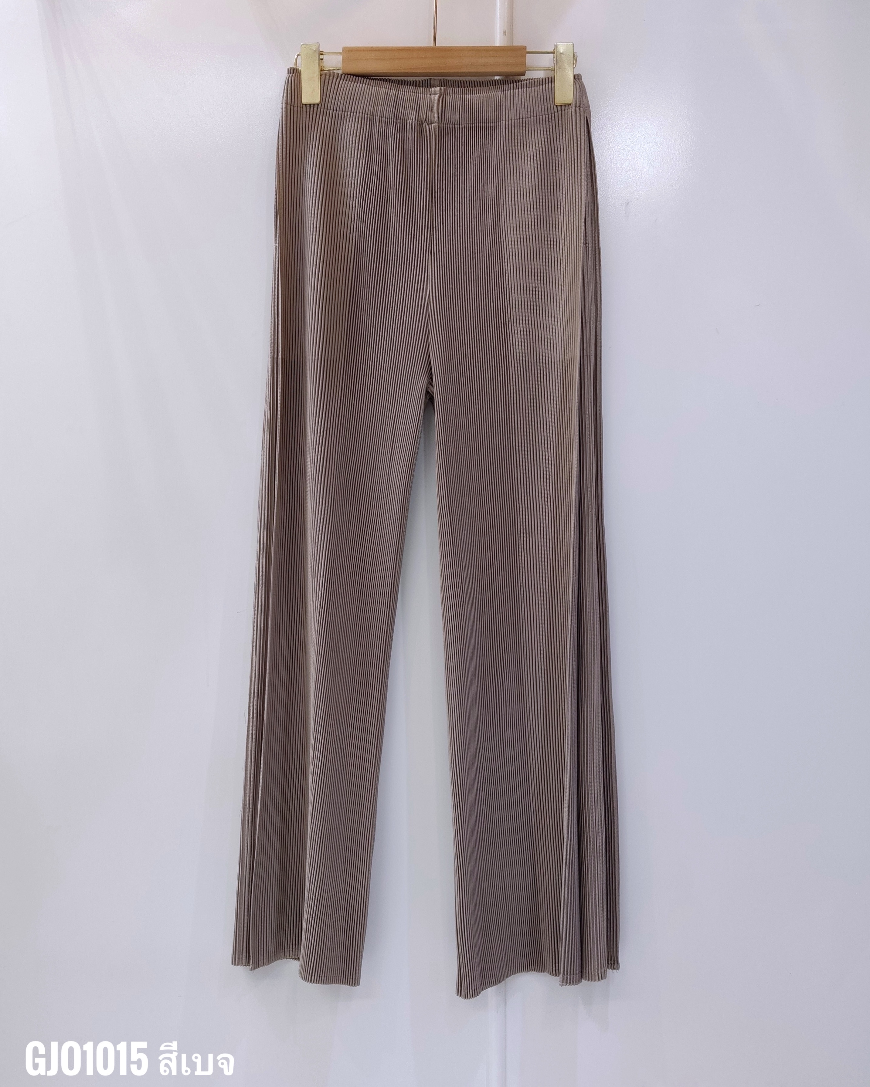 ยาว 37.5 นิ้ว 2MUAY รุ่น GJO1015 กางเกงอัดพลีท THICK DOUBLE LAYER STRAIGHT PLEAT PANTS 10 สี FREE SIZE