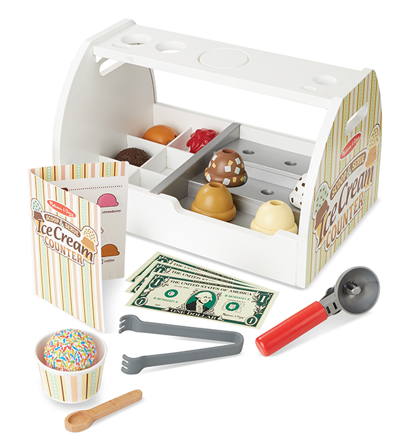 ชุดเล่นเสริฟไอติมแบบครบชุด ส่งเสริมการเล่นแบบมีจินตนาการ Scoop & Serve Ice Cream Counter,รุ่น 9286 ของเล่น,ของเล่นเสริมพัฒนาการ, ของเล่นอเมริกา,melissa & doug