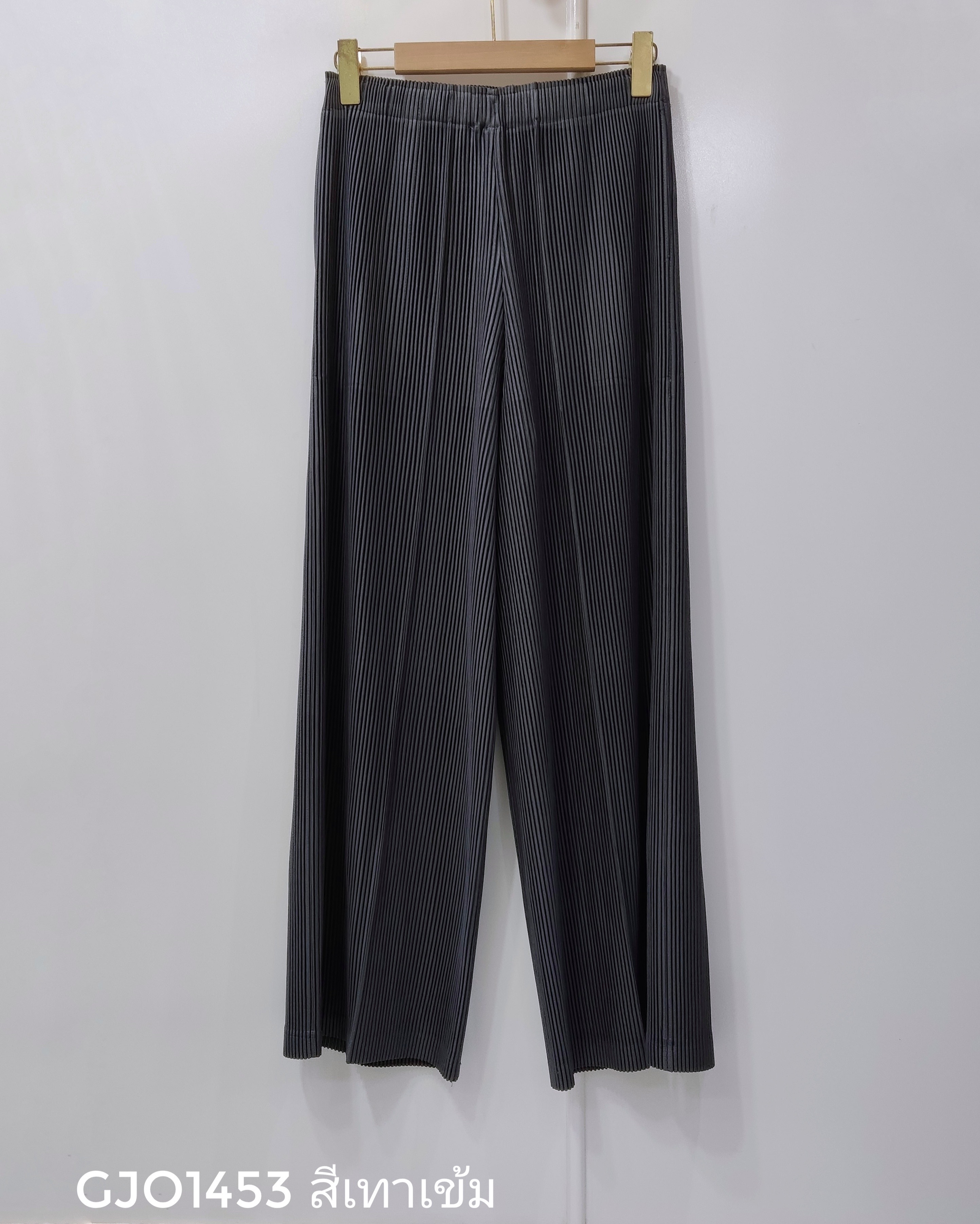 ยาว 39นิ้ว 2MUAY รุ่น GJO1453 กางเกงพลีทคุณภาพ THICK STRAIGHT LEG PLEATED PANTS 5สี FREE SIZE