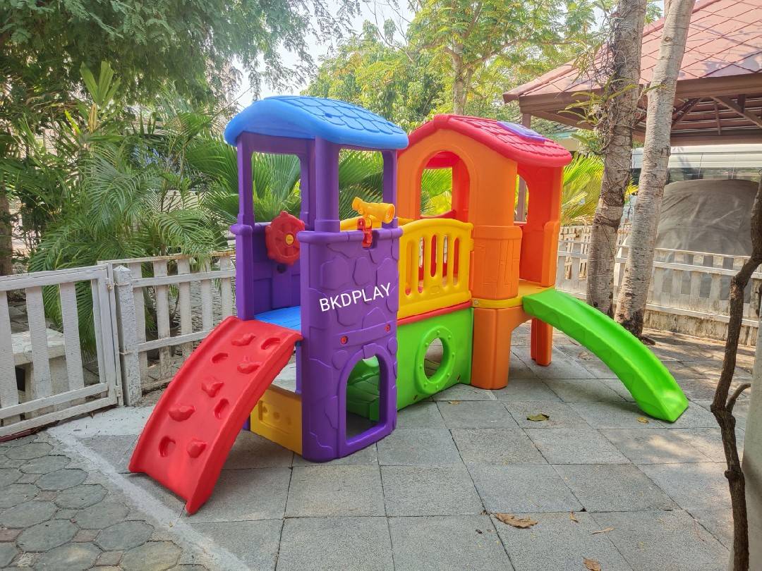 บ้านน้อย2ชั้นหลากสี บ้านสไลเดอร์ สไลเดอร์พร้อมปีนป่าย บ้านสไลเดอร์ของเล่น บ้านน้อยสองชั้น สไลเดอร์บ้าน,กระดานลื่น , เครื่องเล่นสนามในร่ม กลางแจ้ง kidszone พร้อมส่ง
