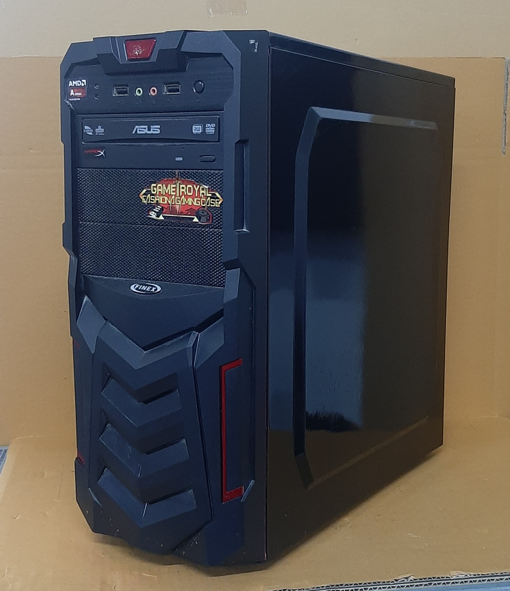 พีซีประกอบมือสอง เคส Finex (CPU Ryzen5 2600 Ram16GB SSD240GB VGA GTX1050Ti 4GB) สภาพดี ประกันร้าน 1 เดือน