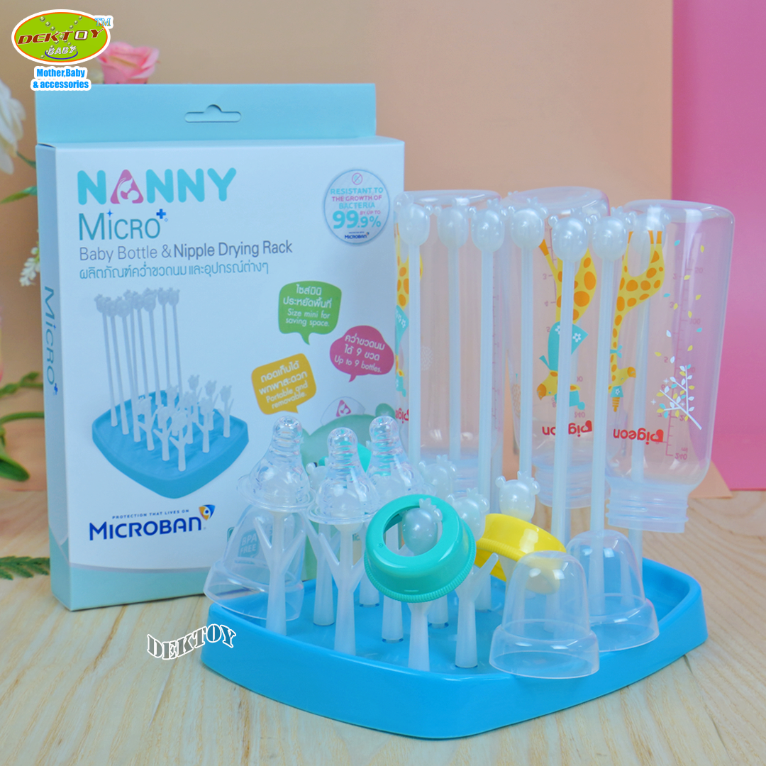 Nanny Micro+ ที่คว่ำขวดนม Size M มี Microban ป้องกันแบคทีเรีย 99.9%