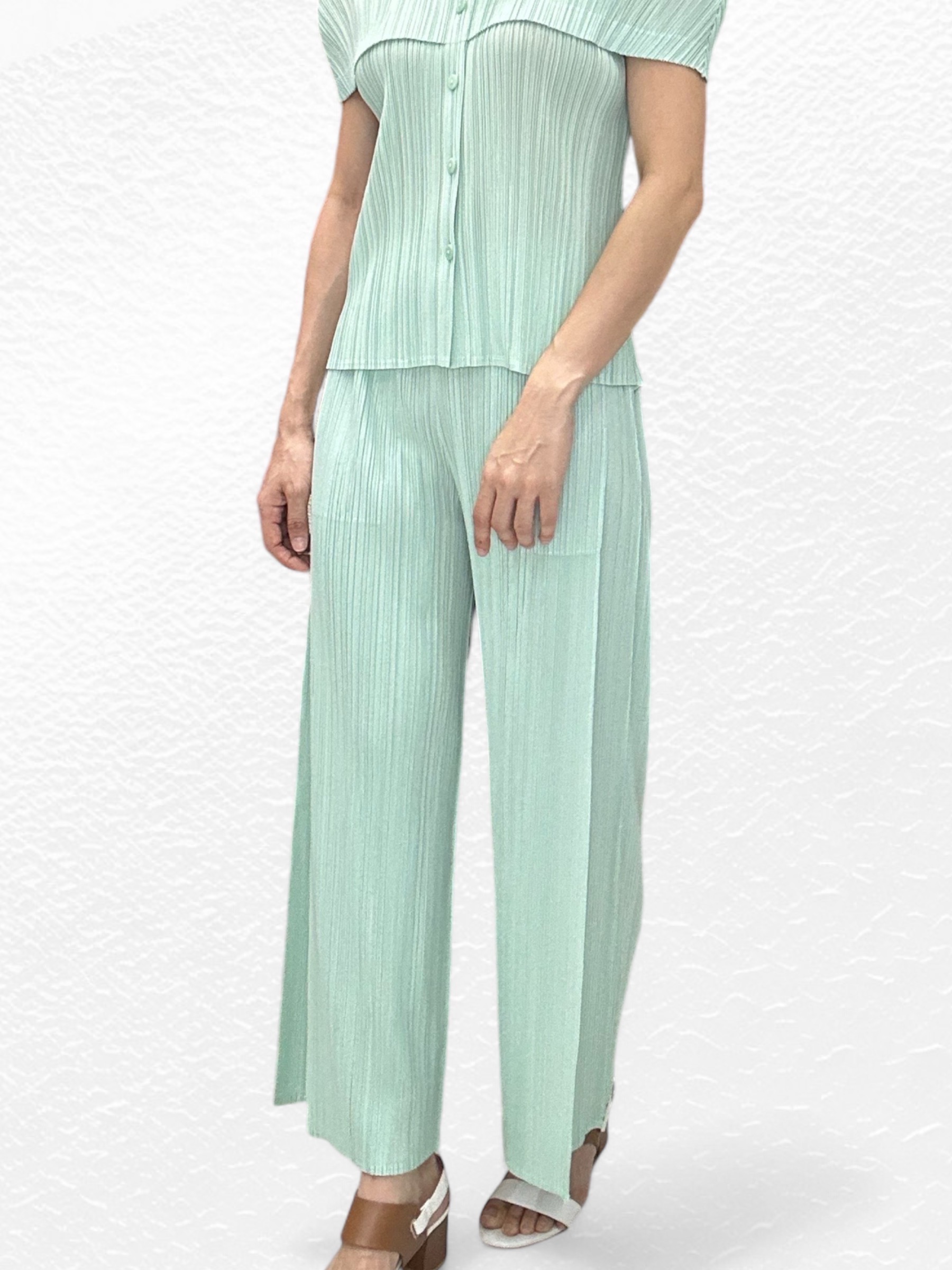 เพิ่มสีใหม่ ยาว37นิ้ว! 2MUAY รุ่น GJO7271 กางเกงอัดพลีทงานคุณภาพ BAT STRAIGHT LAYER PLEATED PANTS 18สี FREE SIZE