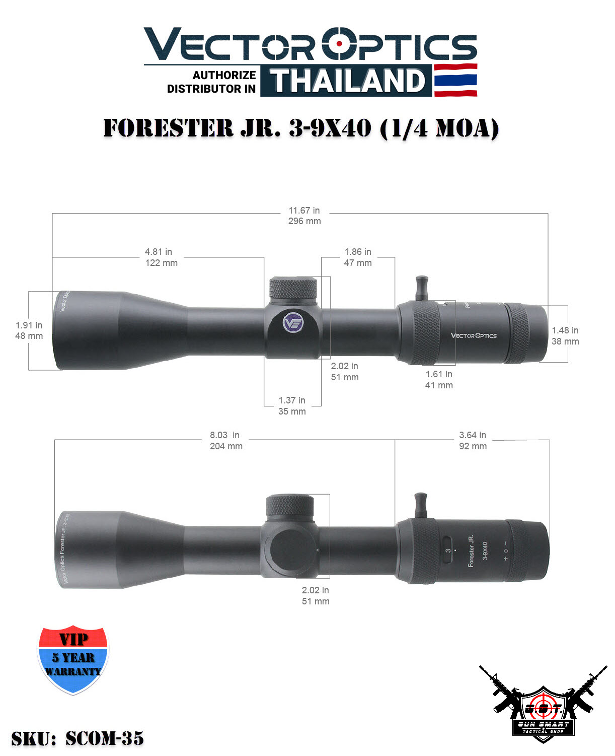 FORESTER JR. 3-9X40 RIFLESCOPE - VectorOpticsThailand
