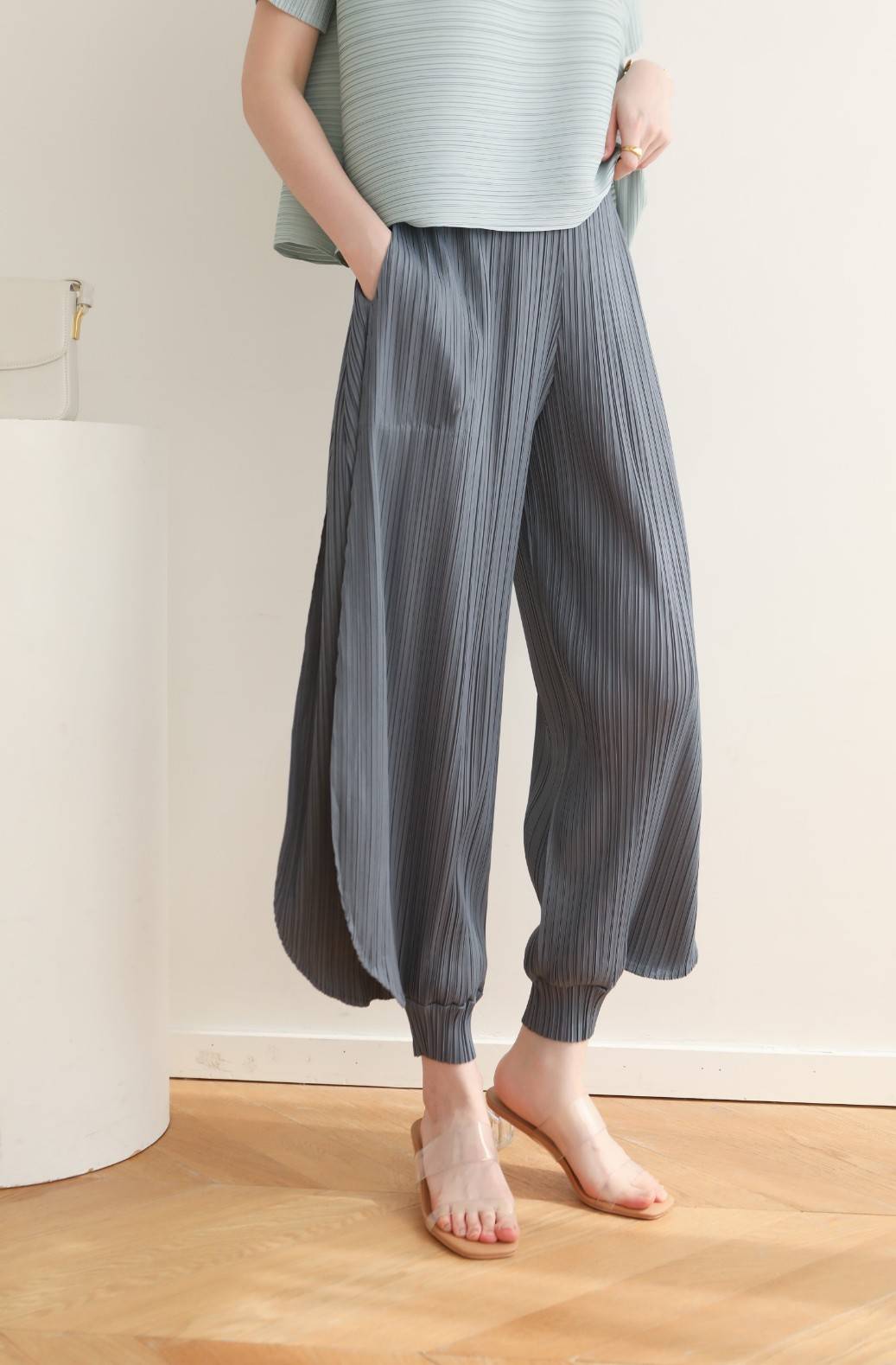 2MUAY รุ่น GJO3223 GENIE PLEATED PANTS กางเกงจินนี่ กางเกงพลีทคุณภาพ 10สี FREE SIZE