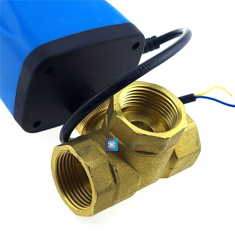 Motorized ball valve 12-24v DN25 three-way two-wire normally closed