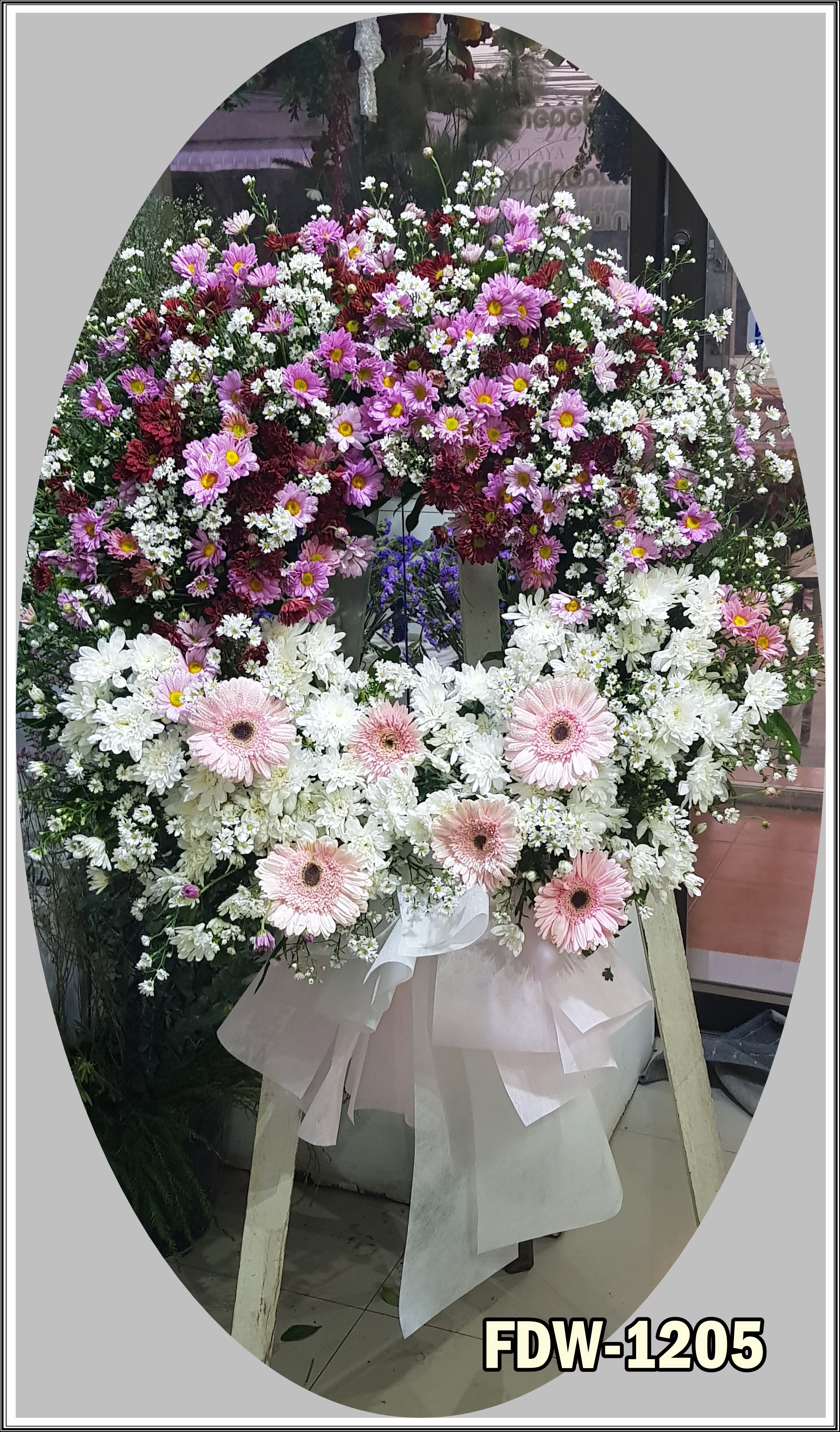 FDW-1205 พวงหรีดดอกไม้สด