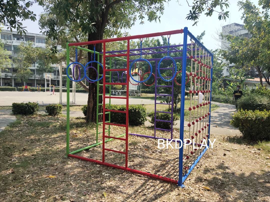 ชุดลูกเต๋า ปีนป่ายรวมA พร้อมบาร์โหน บาร์ไต่ ปีนป่ายเชือก เครื่องเล่นสนามเหล็ก เครื่องเล่นสนามกลางแจ้ง OutdoorPlayground