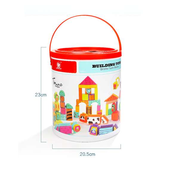 บล็อกไม้ขนแปรงมหัศจรรย์ 80 ชิ้น , ของเล่นเสริมพัฒนาการ, ของเล่นเด็กอนุบาล, สื่อการสอน