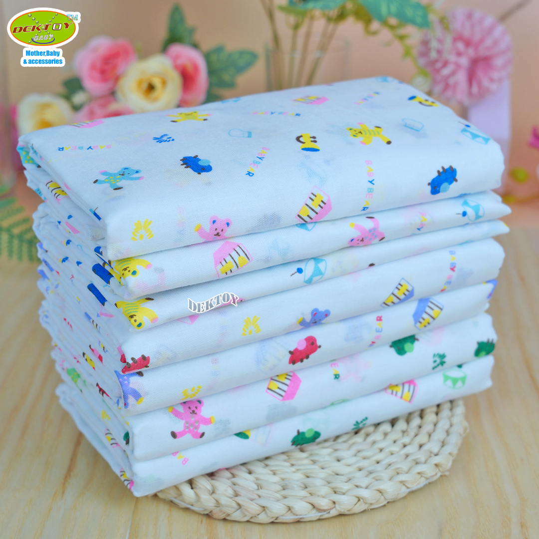 Gold Baby ผ้าอ้อมสาลู 2 ชั้นเกรดA ลายหมีดนตรี Baby Bear 12 ผืน