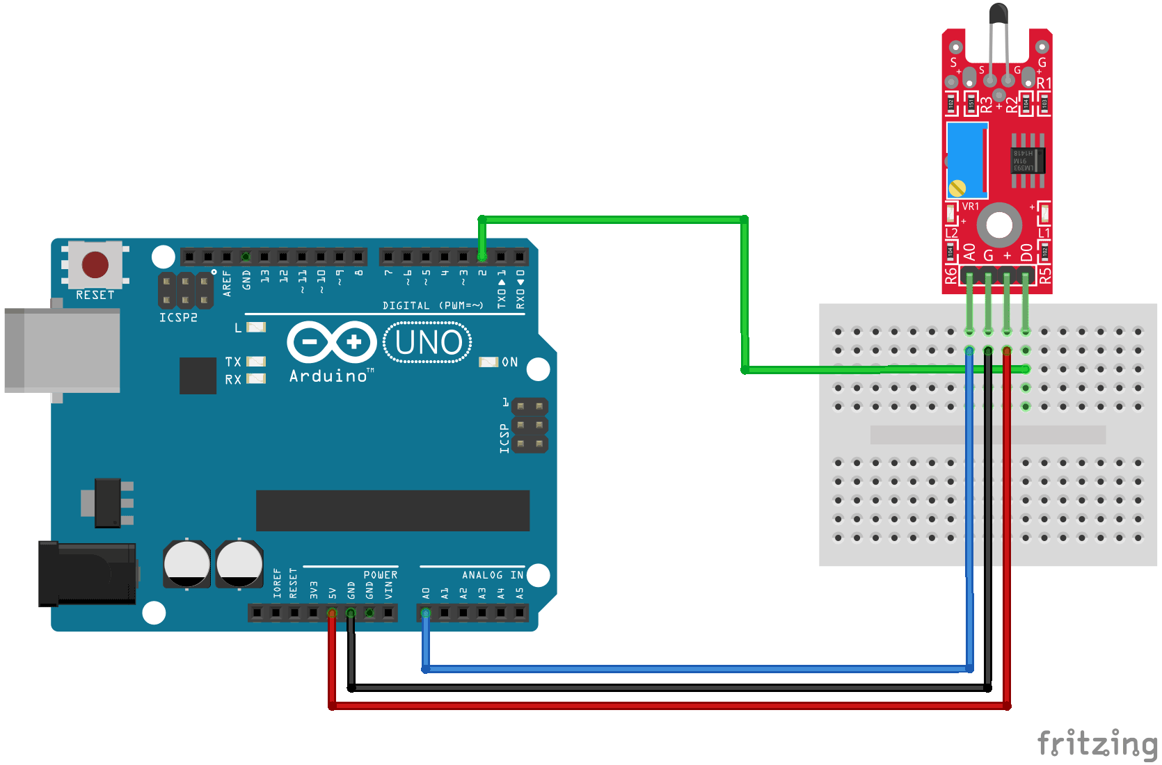 โมดูลวัดอุณหภูมิแบบ analog/digital NTC Temperature sensor module KY-028