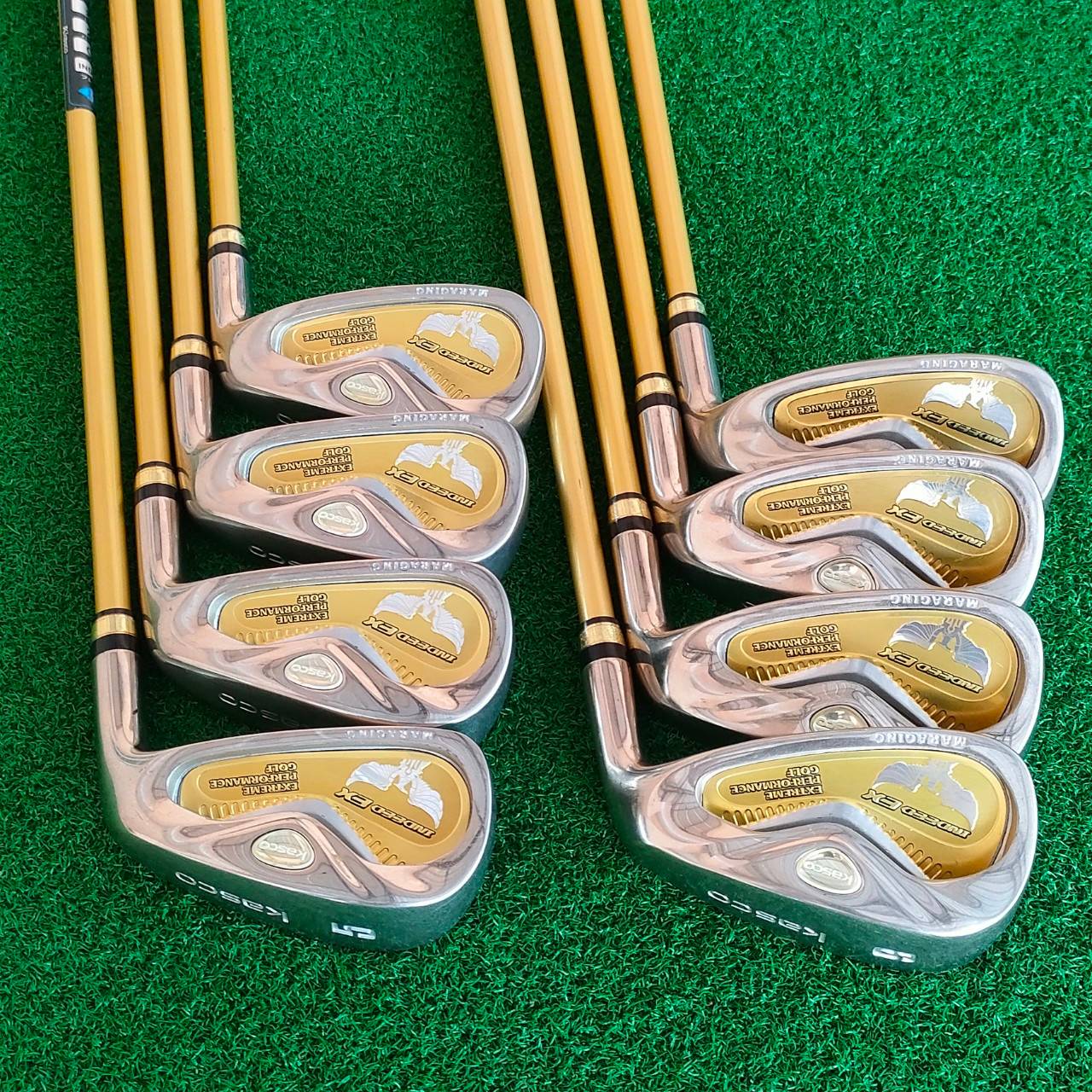 ชุดเหล็ก KASCO INDEED EX มีเหล็ก 5-9 เเละ PW AW SW ก้าน INDEED EX FLEX R ชุดพรีเมี่ยมสูงสุดของ KASCO หน้า MARAGING เด้งสุดขีด