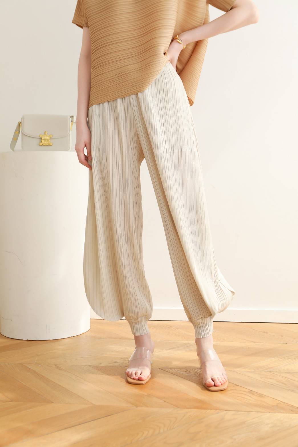 2MUAY รุ่น GJO3223 GENIE PLEATED PANTS กางเกงจินนี่ กางเกงพลีทคุณภาพ 10สี FREE SIZE