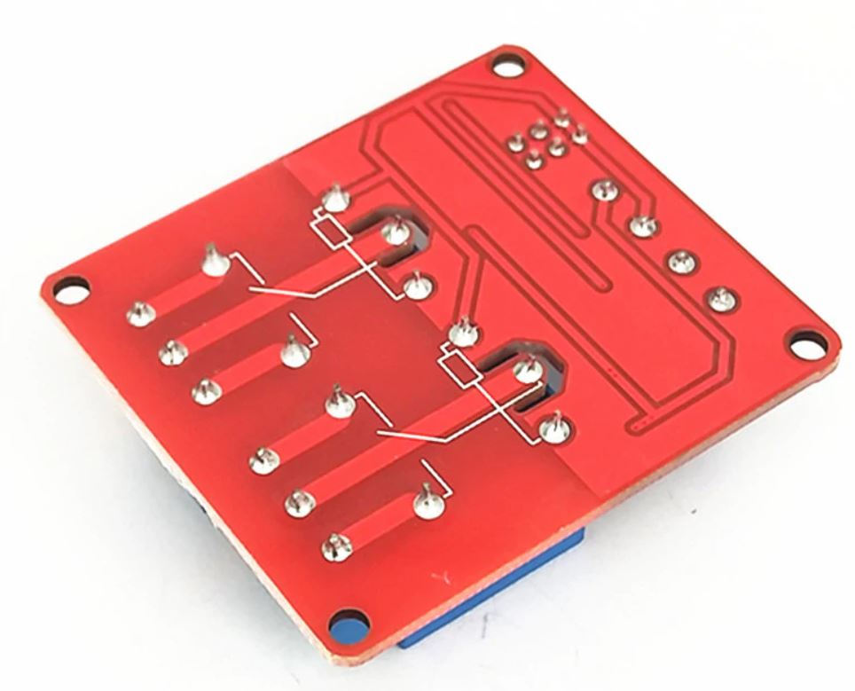 รีเลย์แบบ 2 ช่อง 5V relay module optocoupler isolation high and low level trigger MCU red board