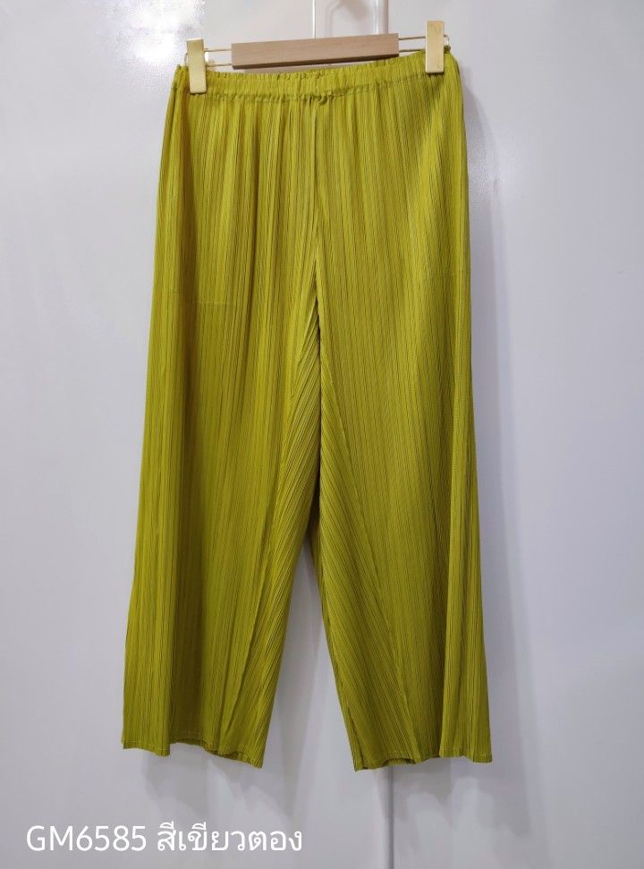 ยาว 31.5 นิ้ว 2MUAY รุ่น GM6585 กางเกงอัดพลีท STRAIGHT LEG PLEATED PANTS 15 สี FREE SIZE