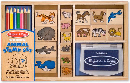 ชุดแสตมป์พร้อมหมึก ชุดสัตว์ เสริมสร้างจินตนาการ การเรียนรู้ Stamp Set - Animal Melissa&Doug, ของเล่นเสริมพัฒนาการ, ของเล่น