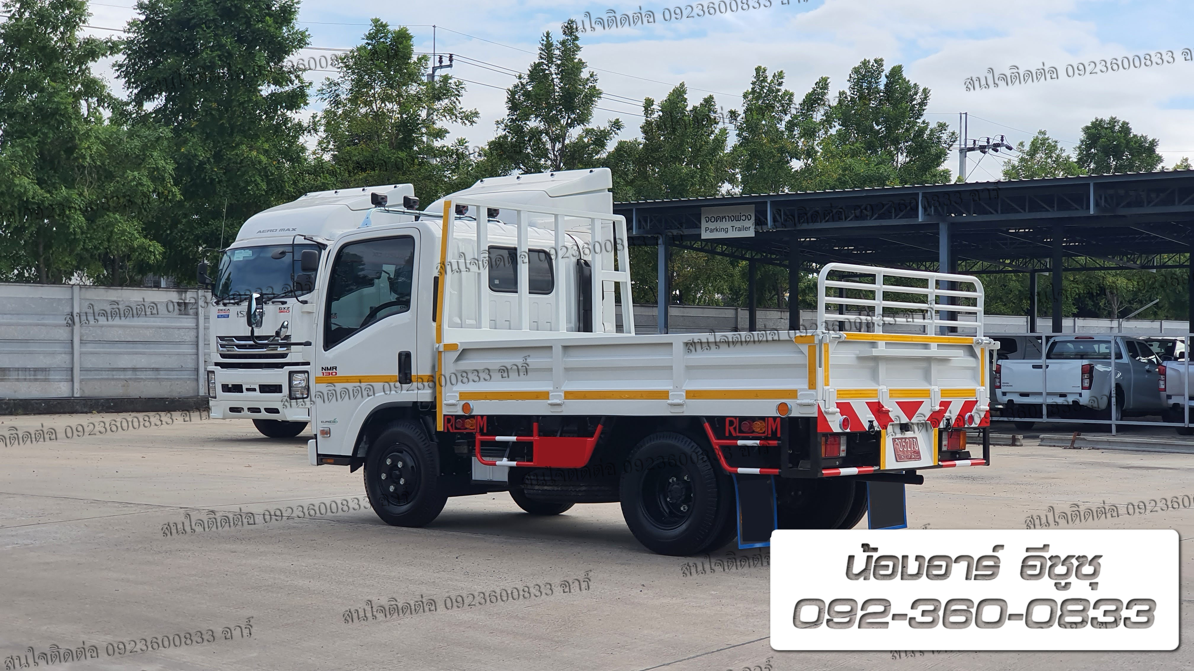 6 ล้อ ISUZU NMR130 แรงม้า กระบะเปิด 3 ด้าน (เพิ่มรั้วฝาท้าย)