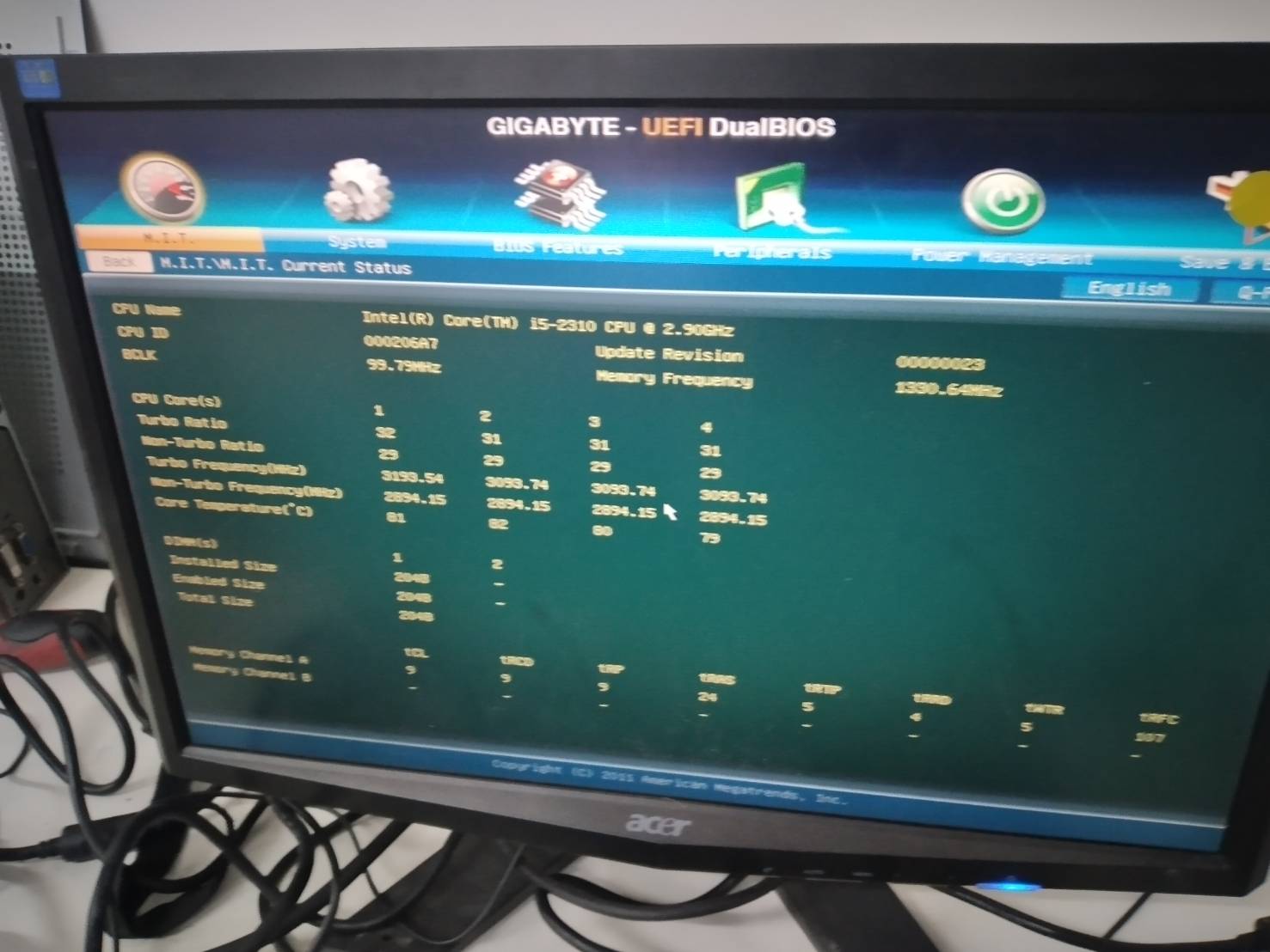 GA-H61M-S2PV (rev. 2.0) พร้อม CPU i5-2310 และฝาหลัง