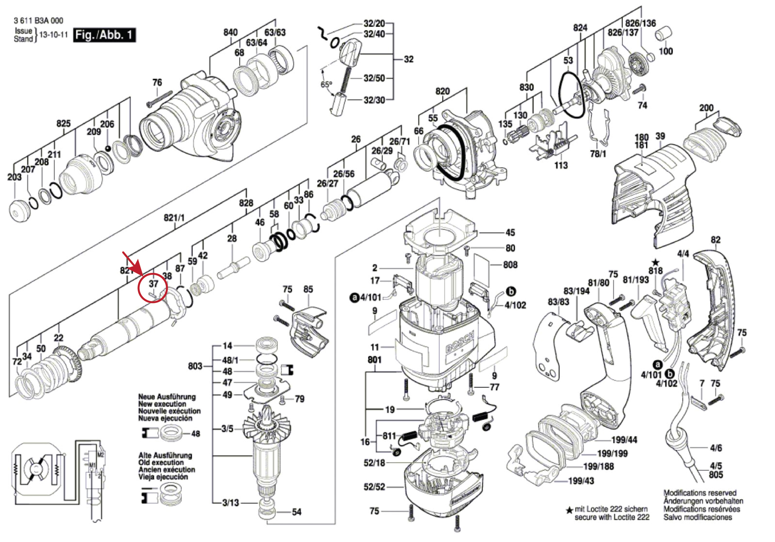 สลักตรง สลักเพลาจับดอก (แท้) สว่านโรตารี่ Bosch บอช รุ่น GBH3-28DFR (1613100019) (อะไหล่แท้100%)