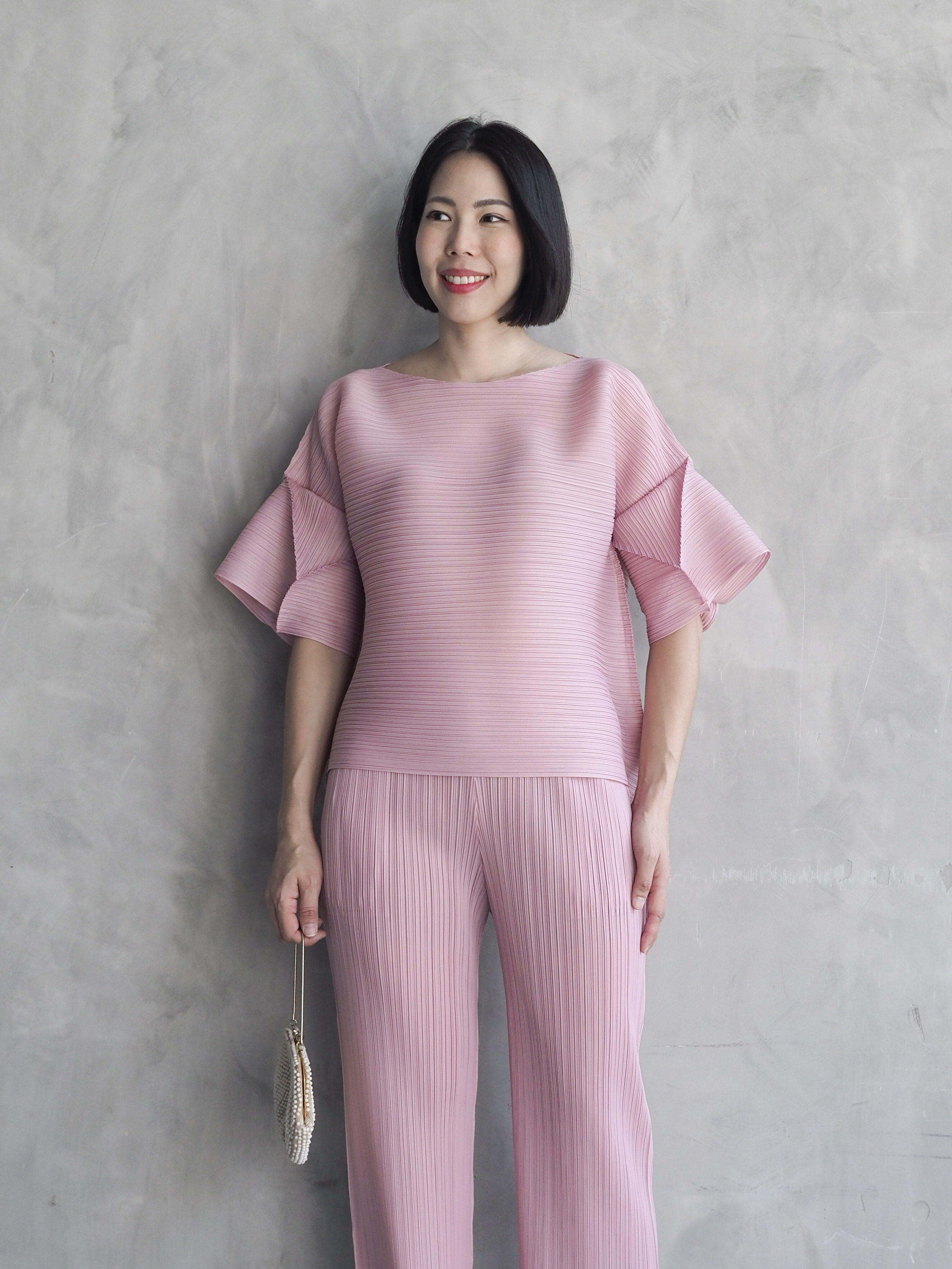 2MUAY รุ่น GJO9319-9 เสื้อพลีทคุณภาพ FLARE SLEEVE PLEATED TOP 7 สี FREE SIZE