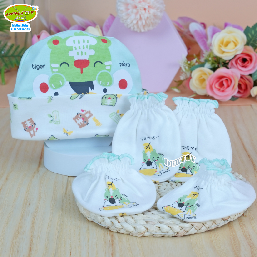 Mami baby ถุงมือ+ถุงเท้า+หมวก เด็กแรกเกิด - 3เดือน