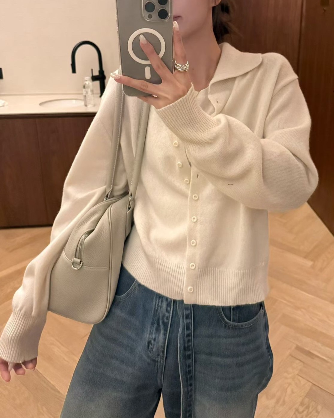 2MUAY SELECT | รุ่น GZ25132 COLLAR BUTTON FRONT WOOL CARDIGAN 7 สี