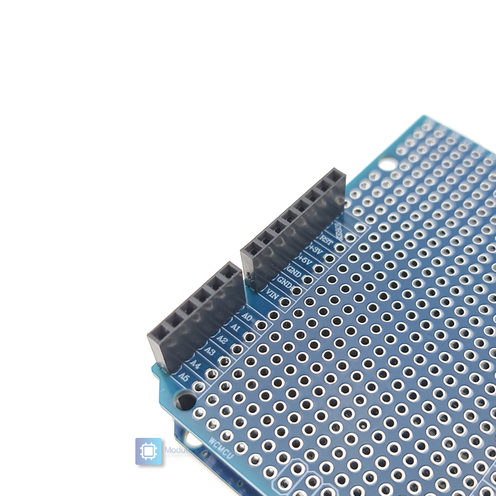 Shield อเนกประสงค์สำหรับ UNO R3 พร้อมก้างปลายาว Prototype PCB prototype expansion board blue experiment board with 4 long pin headers For UNO
