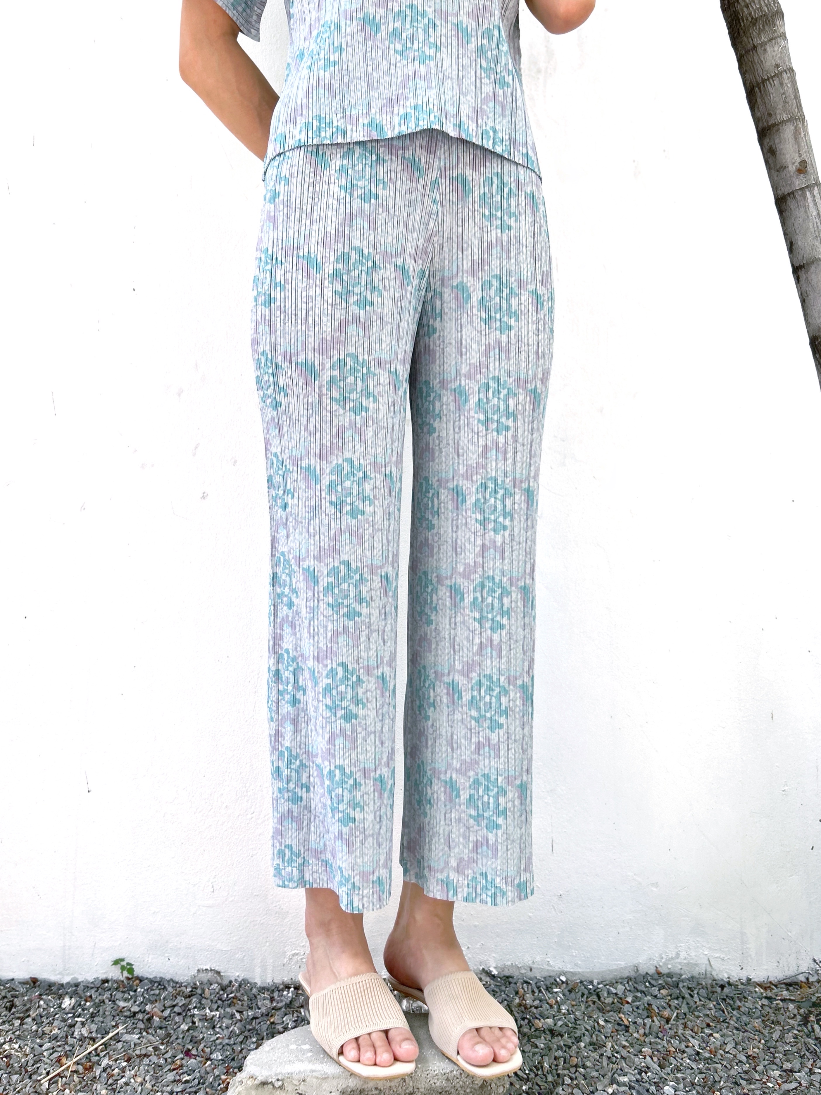 ปรับราคาลง20%!! ยาว 35นิ้ว!! 2MUAY รุ่น GJO1131 กางเกงพลีทคุณภาพ STRAIGHT LEG PRINTED PLEATED PANTS 4 สี FREE SIZE