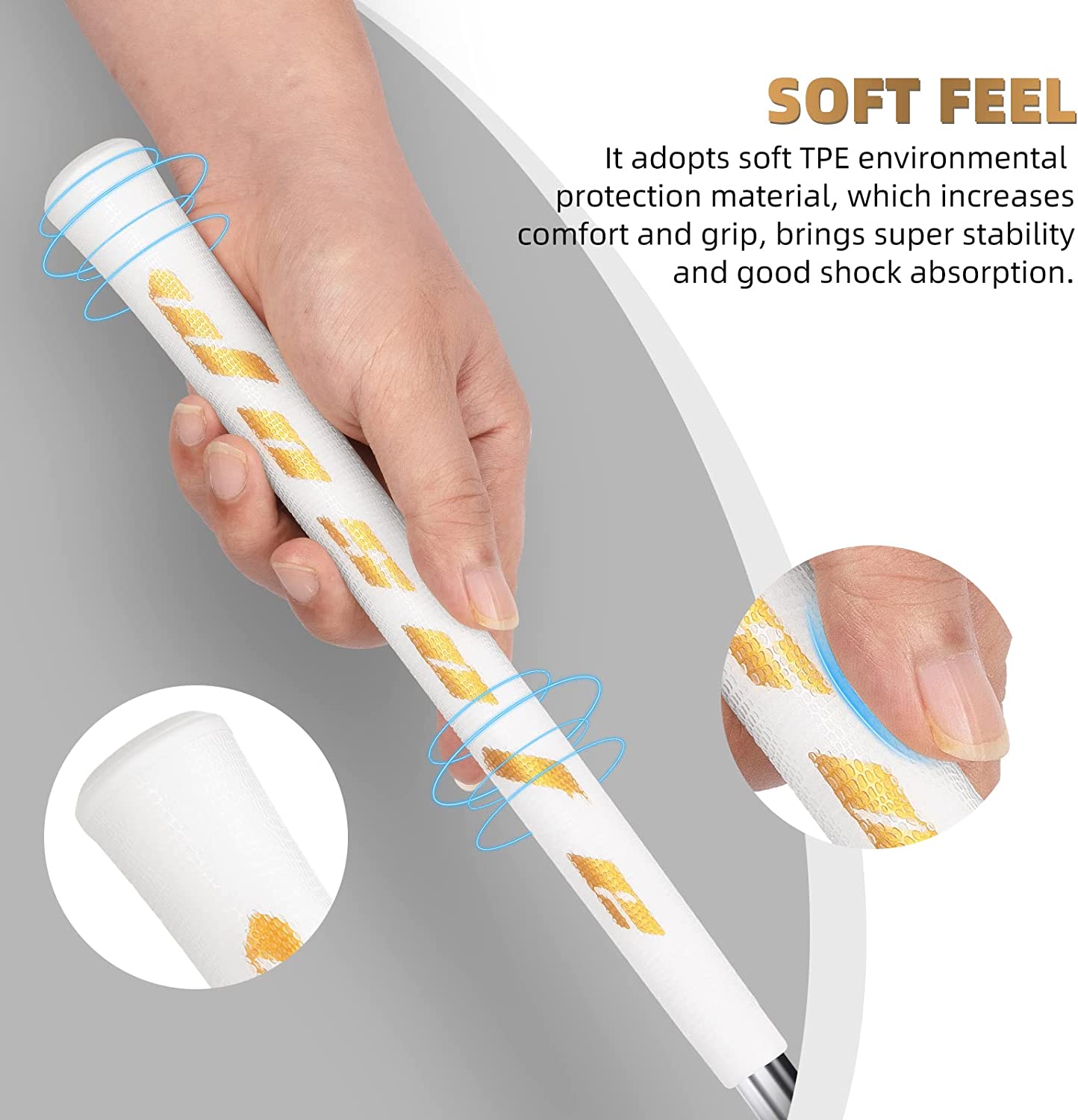WOSOFE GOLF GRIPS กริพสองชั้น วัสดุ TPE สุดพรีเมี่ยม กันลื่น เหนียว แน่น หนึบ ให้ความรู้สึกที่แตกต่าง มหัศจรรย์ (1pcs.)