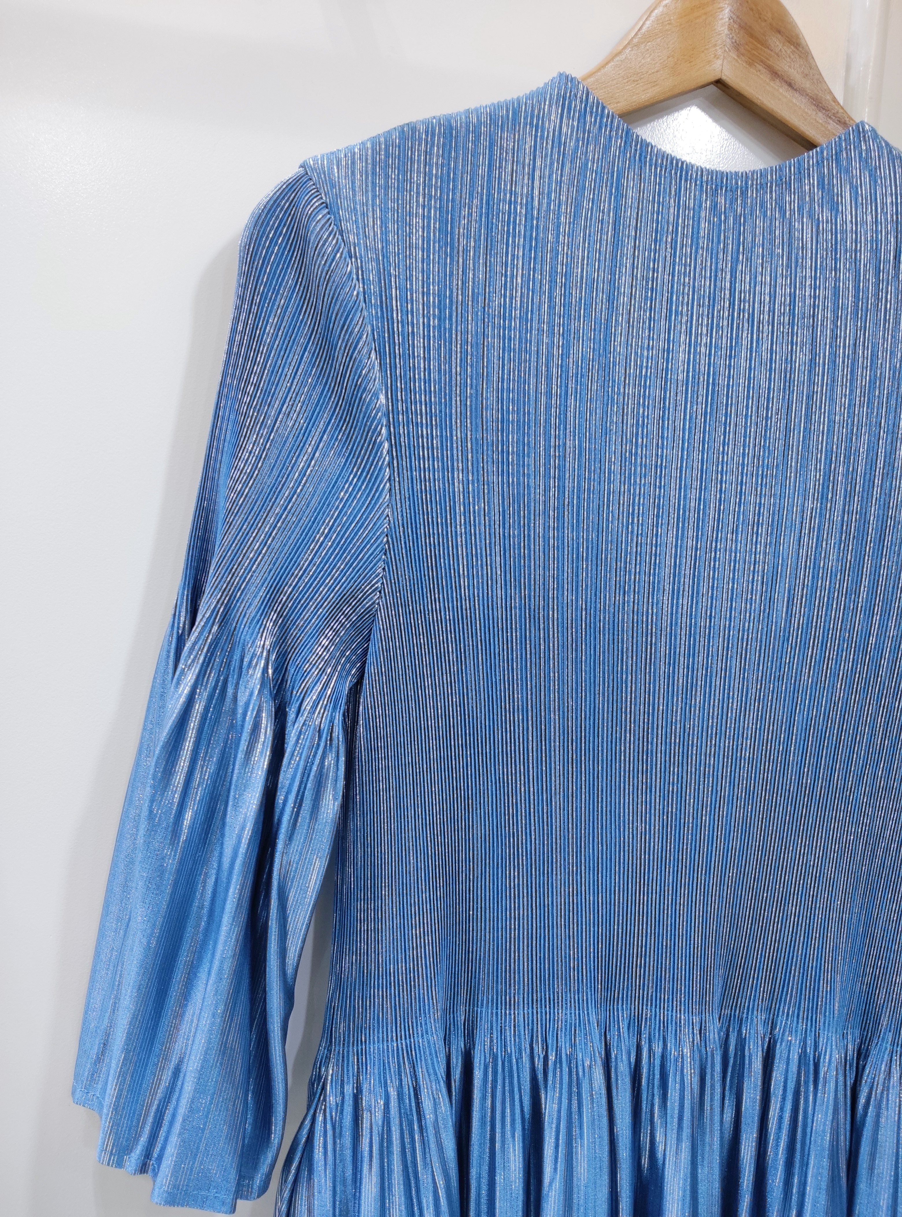 ปรับราคาลง30%!! 2MUAY รุ่น GA91028 เดรสพลีทคุณภาพ METALLIC FLARE PLEATED DRESS 5 สี FREE SIZE