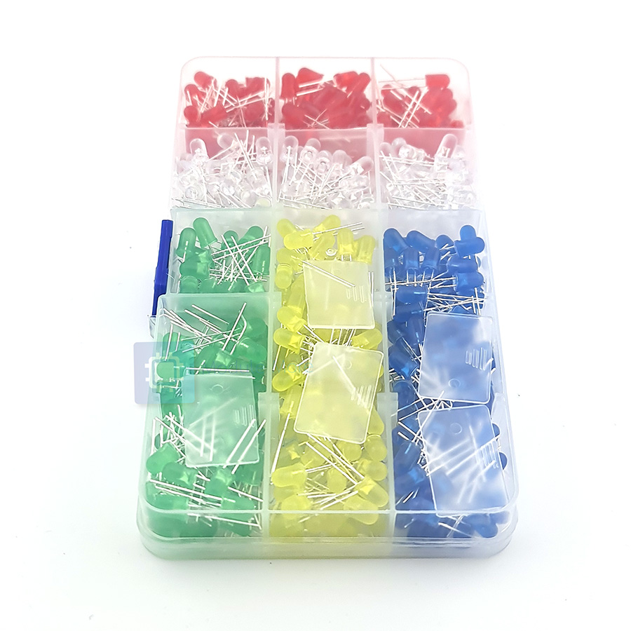 แพ็ค LED 5mm กลม 5 สี สีละ 100 ชิ้น