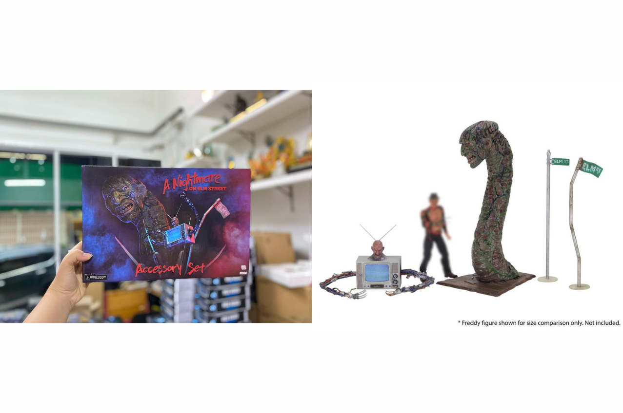 [พร้อมส่ง] Neca 7" Scale : Freddy's Diorama (เซตไอโอรามา ไม่รวมฟิกเกอร์)- Freddy Worm ,Freddy TV ,Elm Street signs
