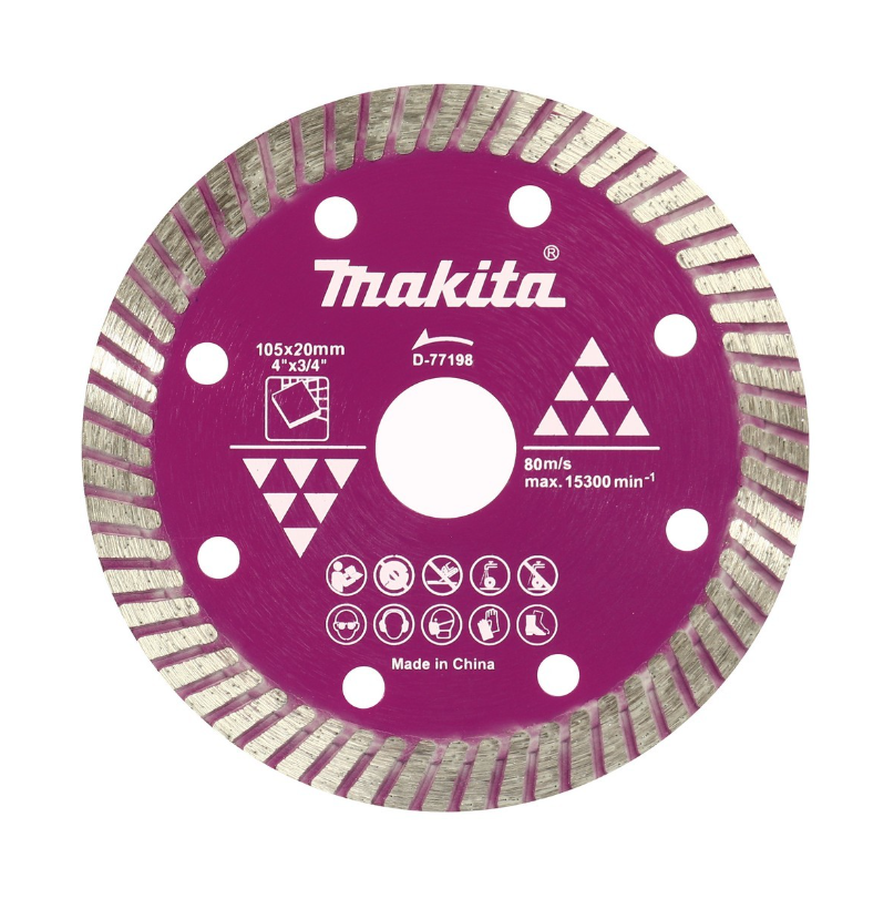 ใบตัดเพชร แบบบาง 4" (แท้) Makita มากีต้า D-77198 สำหรับตัดกระเบื้อง 105x20mm. (003204) (ใบตัดแท้ 100%)