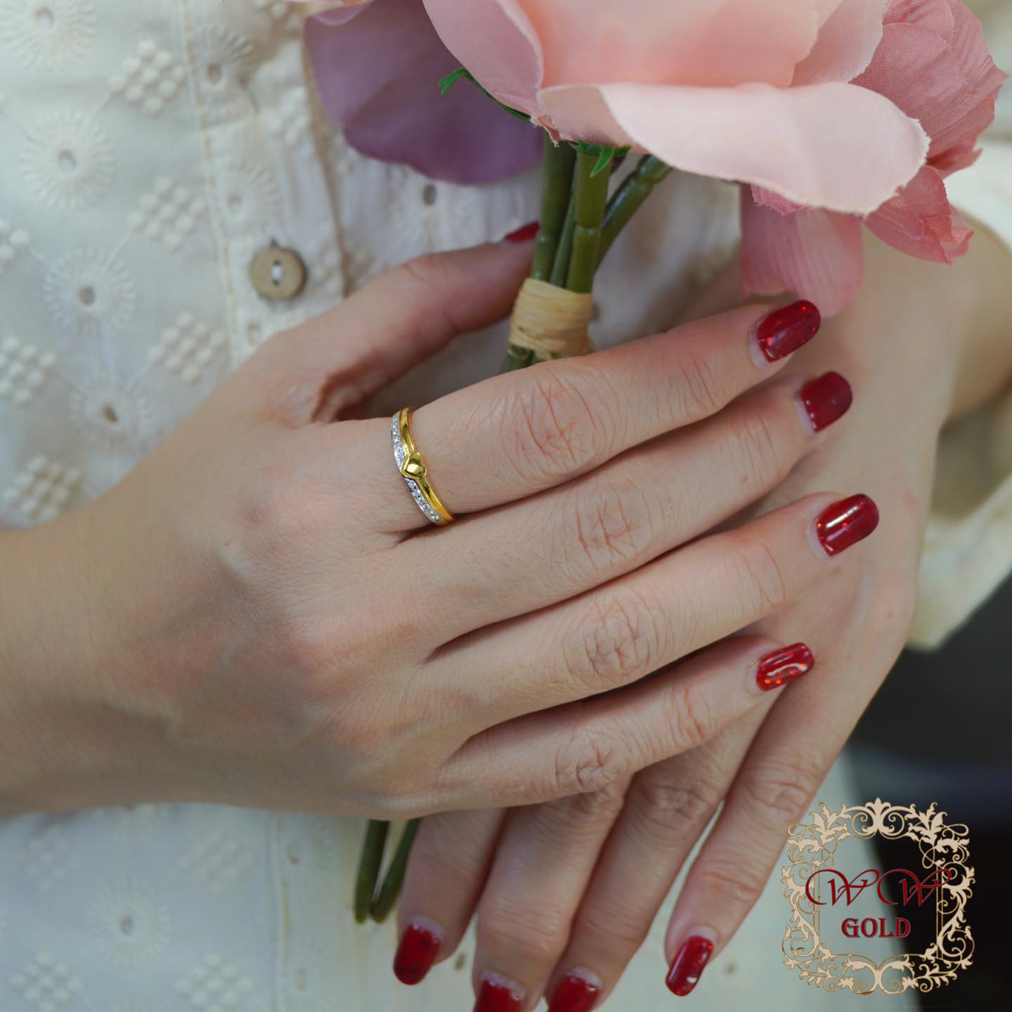 แหวนเพชรหัวใจ ขั้นทอง