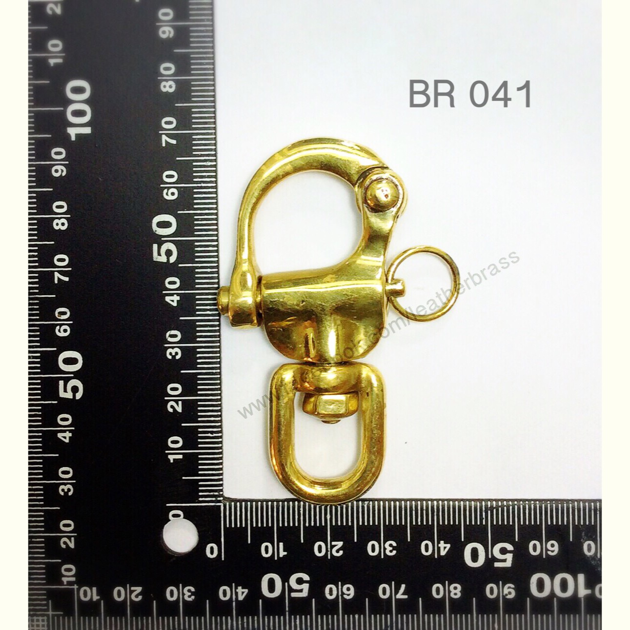 BR041ตะขอญี่ปุ่น Navy ตะขอพวงกุญแจ อะไหล่ทองเหลืองแท้ อุปกรณ์งานหนัง Leatherbrass **ราคาต่อชิ้น**