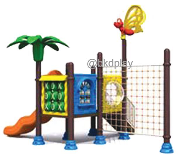เครื่องเล่นสนามกลางแจ้ง ชุดเครื่องเล่นเด็ก BA-27 มี 1 รางสไลเดอร์ และปีนป่าย 1 ชุด,ผีเสื้อนักผจญภัย,ครุภัณฑ์สนามเด็กเล่น,งบสพฐ,outdoor Playground,ผลิตในไทย