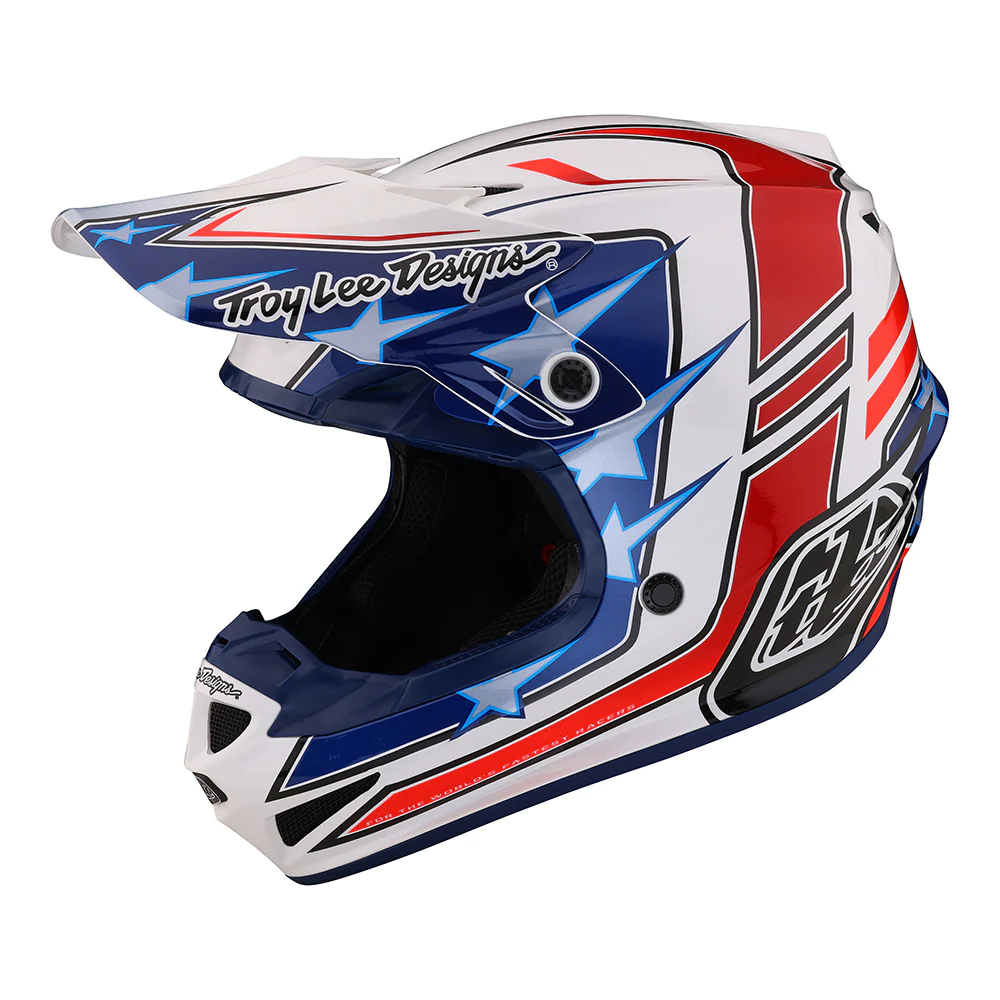 หมวกกันน็อค Troy Lee Designs SE4 Polyacrylite Flagstaff - White 2023