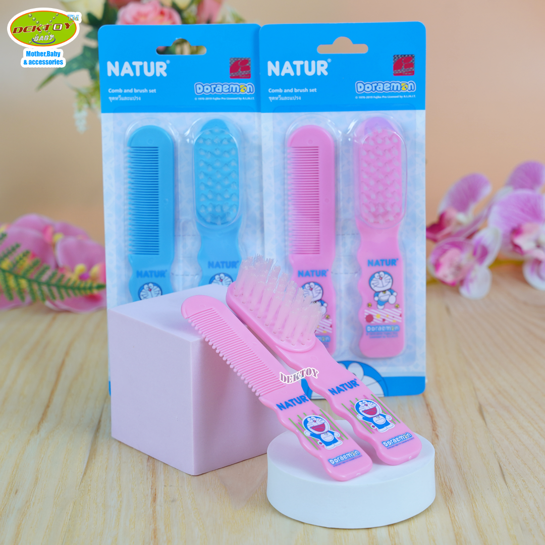 NATUR เนเจอร์ ชุดแปรงหวีผมเด็ก ลาย DORAEMON
