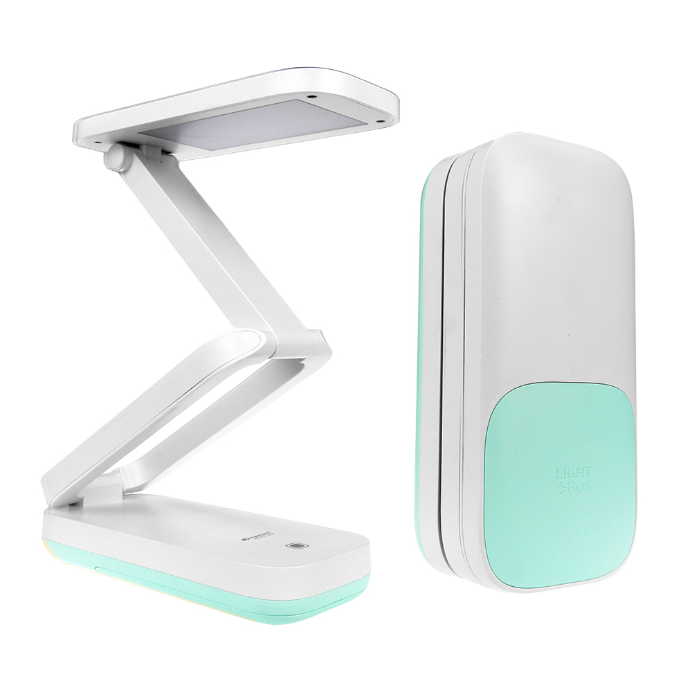 โคมไฟอ่านหนังสือ โคมไฟตั้งโต๊ะ โคมไฟ LED รุ่น KM-6725 แบบชาร์จไฟ ปรับแสงได้ พับเก็บพกพาได้อิสระ