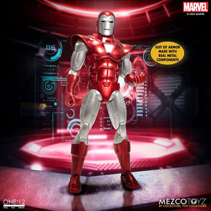 [พร้อมส่ง] Mezco Toyz One:12 Collective Iron Man - Silver Centurion Edition