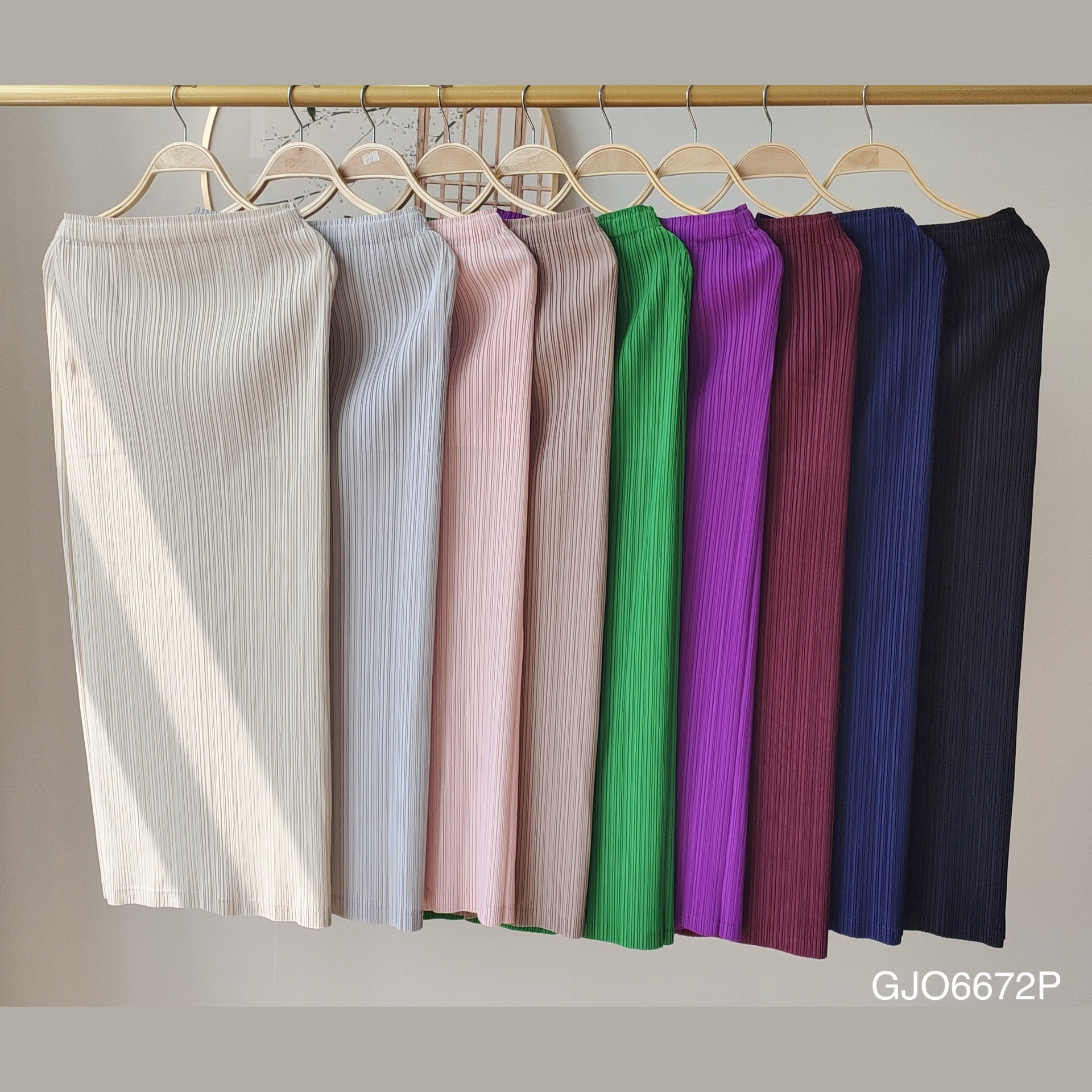 ยาว 34นิ้ว! 2MUAY BASIC รุ่น GJO6672P กระโปรงผู้หญิง กระโปรงพลีทคุณภาพ FREE SIZE PENCIL PLEATED SKIRT
