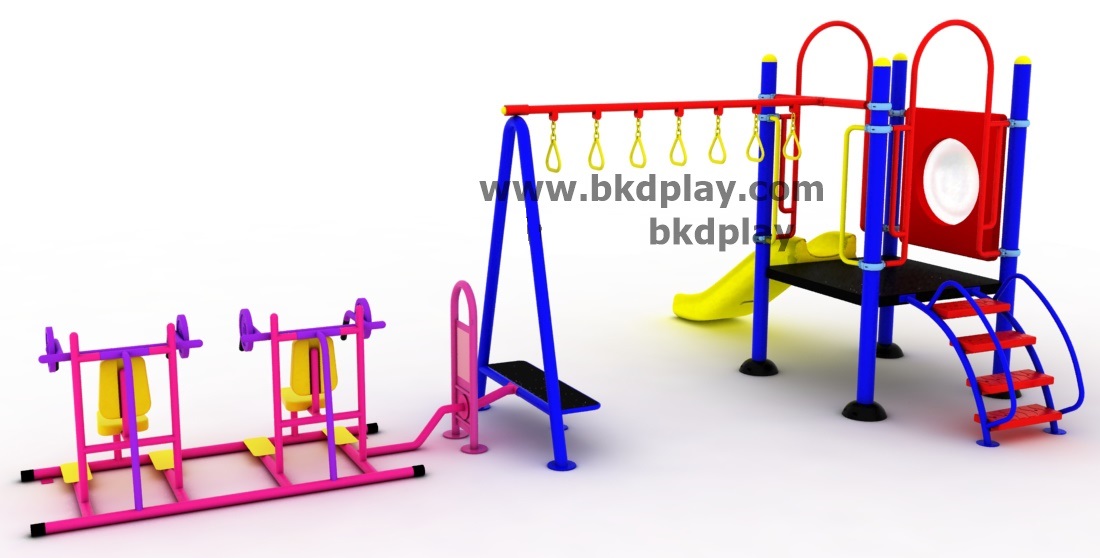 ชุดหอสไลด์80 บาร์โหน+ห่วงโหน +ยกน้ำหนักบัดดี้ เครื่องเล่นสนามกลางแจ้ง เครื่องเล่นสนามเหล็ก พร้อมเครื่องออกกำลังกายเด็ก สั่งทำ 15-20 วัน ขนาด 400x630x220 ซม.
