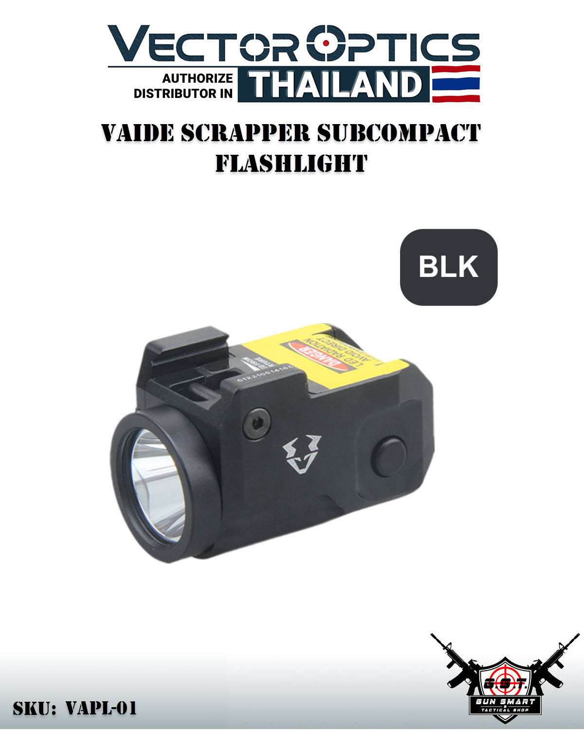 VAIDE SCRAPPER SUBCOMPACT FLASHLIGHT (BLK)