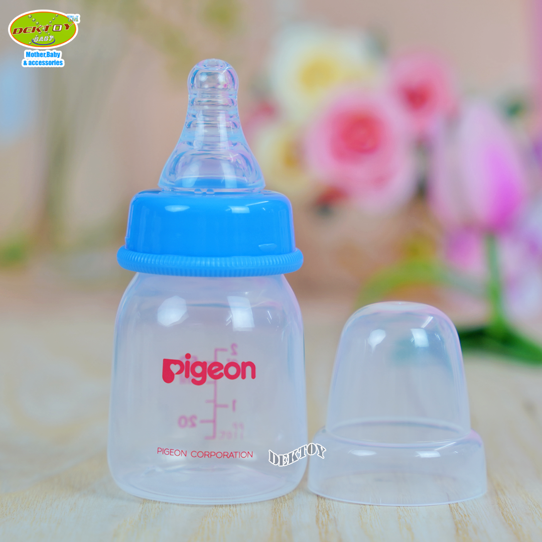 1 ขวด Pigeon พีเจ้น ขวดนมพีเจ้น PP 2 ออนซ์ คอมาตรฐาน พร้อมจุกนมเสมือนนมมารดา รุ่น มินิ size S