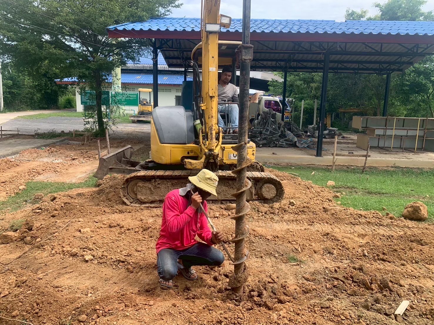 งานก่อสร้างอาคารกิจกรรมหน้าเสาธงศูนย์พัฒนาเด็กเล็ก